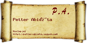 Petter Abiáta névjegykártya